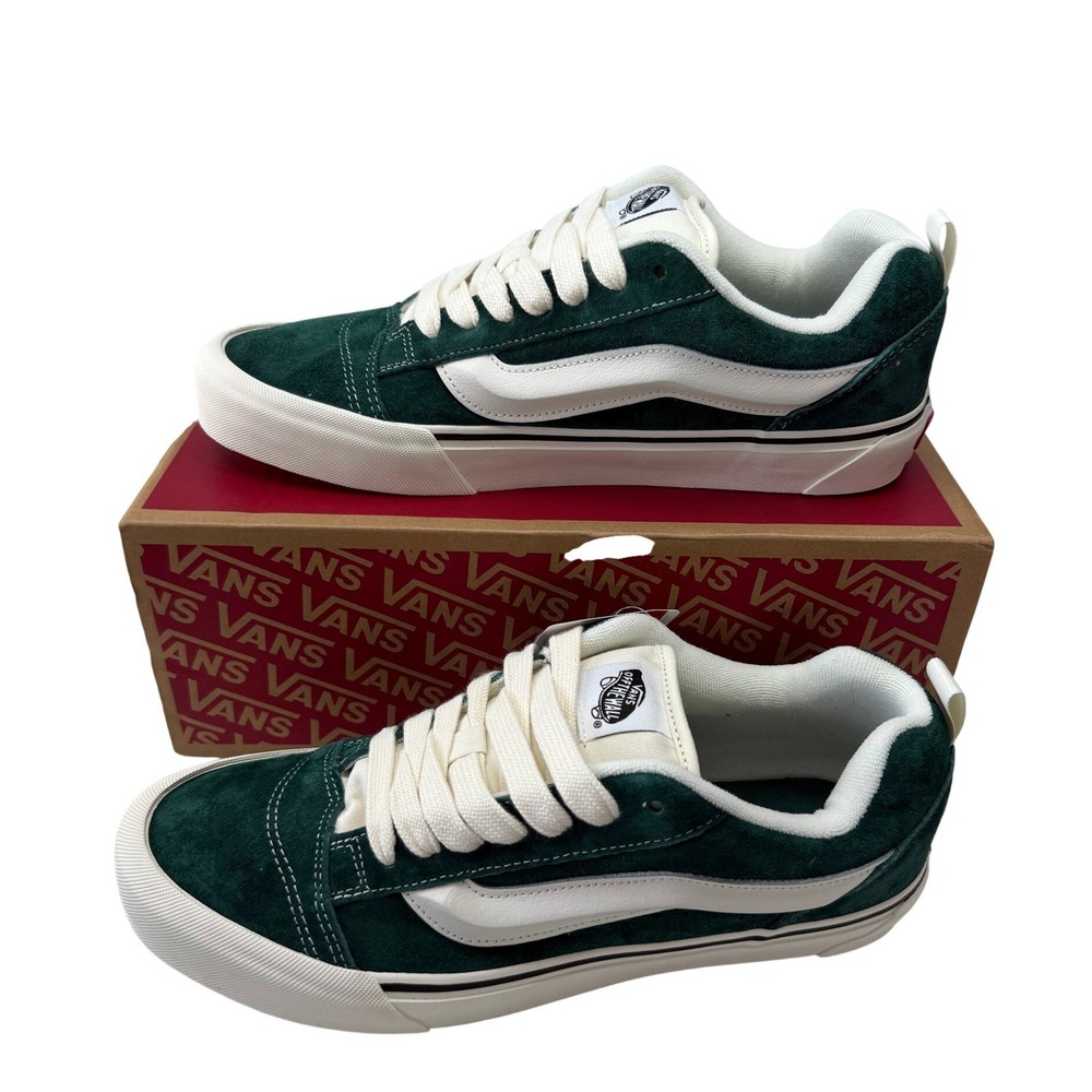 Vans Knu Skool Pig Suede Green Sneakers Water Repellent VN000CS0CX2 Mens 11 NEW - Picture 1 of 9